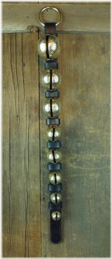 Sleigh Bell Door Hanger with Leather Strap - Handmade by Amish Craftsmen