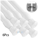 Spring-Fit White Curtain Rod Set - Expandable 16 to 45 Inches