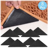 GripEase Non-Slip Rug and Carpet Grippers - Set of 8 Washable and Reusable Pads