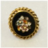 Rope Border Micro Mosaic Button with Flowers