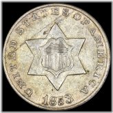 1853 AU Type 1 Silver 3 Cent Coin - Trusted Rarity