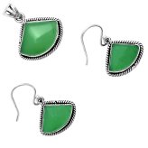 Emerald Glow Sterling Silver Jewelry Set