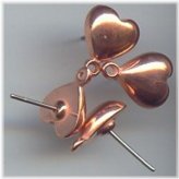 Copper Coated Heart Stud Earrings from 1997