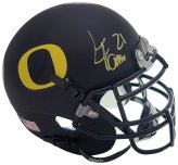 Oregon Matte Black Mini Helmet Signed by LaMichael James