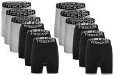 Ultimate Comfort Boxer Briefs for Big and Tall Men - 12 Pairs in Black and Black-Gray