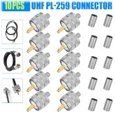 Precision Crimp Connectors for High-Quality Coaxial Wiring - Set of 10