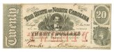 Raleigh State of North Carolina $20 Watermarked Obsolete Currency