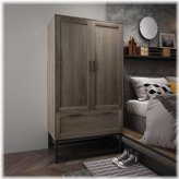 Rustic Drawer Closet with Hanging Doors