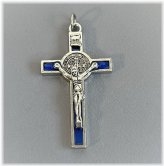 Benedictine Blue and Silver Rosary with DIY Crucifix