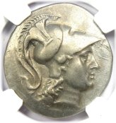 Pamphylia Side AR Tetradrachm Silver Coin - 100 BC