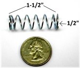 Zinc-Coated Steel Spring - 1.5" Length, 0.5" Diameter, 0.038" Wire Thickness