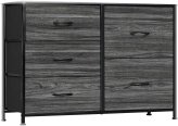 Midnight Oak 5-Drawer Storage Tower