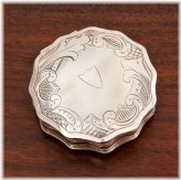 Antique Dutch Silver Snuff Box with Shield and Scroll Design