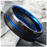 Midnight Blue Tungsten Carbide Men's Ring