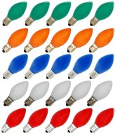 Ceramic Multicolor LED Replacement Bulbs for Christmas String Lights