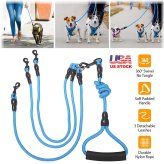 Triple Pet Coupler Leash with Handle