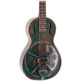 Vintage Green Metal Body Resonator Guitar by Recording King