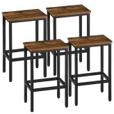Wooden Counter Stools Set - Backless Dining Height with Footrest (Set of 4)