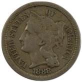 1888 XF EF Extremely Fine US Nickel Coin
