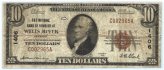 Newbury Wells River 1929-T1 $10 Note