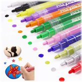 Chalkflow Pen Set - 12 Liquid Chalk Markers with Dual Tip Sizes and Labels