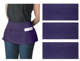 Purple Half Bib Apron with 3 Pockets