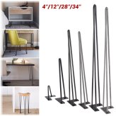 Steel Hairpin Legs Set - Sturdy Replacement for Furniture