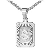 Silver Letter Necklace - Personalized Stainless Steel Pendant Gift