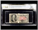 50 Cent 5th Issue Fractional Note Full Pack - FR-1381 $10 PCGS UNC 64