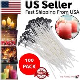 Cotton Core Candle Wicks - Pack of 100 Pre-Tabbed 6 Inch Strands