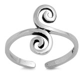 Elegant Silver Swirl Toe Ring