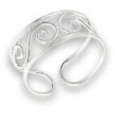 Sterling Silver Bali Filigree Festival Toe Ring