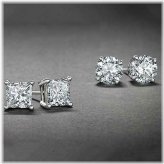 Sparkling Silver Stud Earrings Set