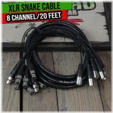 StageLink Pro Audio Cable Set - 8 Channel 20ft Mic Patch Cord for Sound Mixing and PA Systems