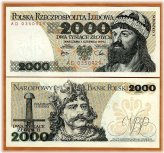 Poland 2000 Zlotych Banknote, 1979, P-147b, UNC