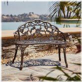 Floral Cast Aluminum Garden Bench
