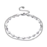 Silver Heart Anklet Bracelet