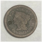 Dark Patina Braided Hair Cent (1850)