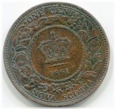 1861 Nova Scotia Large Cent KM-8.2