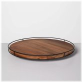 Acacia Wood Lazy Susan Rotating Serve Tray