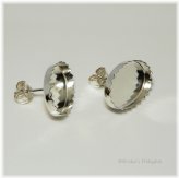 Silver Oval Cabochon Earring Settings