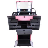 GlamourGlide Aluminum Makeup Organizer