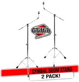 Boom Arm Cymbal Stand Set by Griffin (2 Pack) - Percussion Hardware and Assembly Accessories