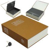 Secret Stash Book Safe with Key Lock - Metal Brown (Large)