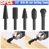 Precision Carving Set: 5 Woodworking Drill Bits for Accurate Cuts