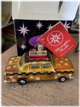 Big Apple Snowflake Taxi Glass Ornament