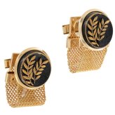 Golden Leaf Mesh Cufflinks