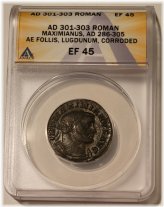Maximianus Lugdunum Follis - XF45 (Corroded)