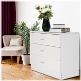 Whitehaven 3-Drawer Dresser with Cabinet - Wooden Bedroom Storage Furniture