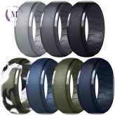 Breathable Rubber Rings for Weddings and Anniversaries, 6-Pack for Men